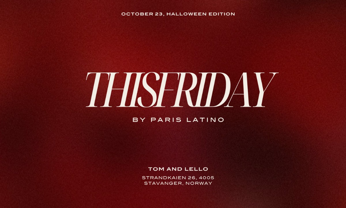 Plakat for This Friday by Paris Latino, Halloween Edition hos Tom And Lello i Stavanger 23. oktober 2026